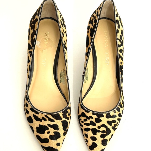 IVANKA TRUMP ~ LEOPARD WOMEN'S  SIZE 6M BEIGE / BLACK CLASSIC  HEEL SHOES - Picture 7 of 14